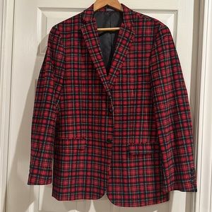 Madison corduroy red tartan plaid sports jacket